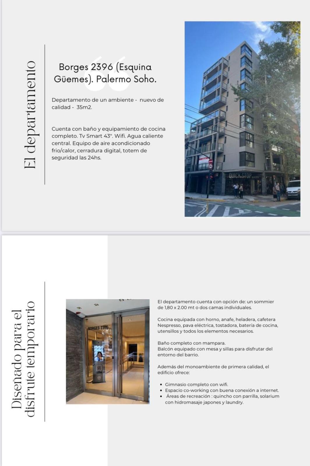 Monoambiente Borges Palermo Soho Apartment Buenos Aires